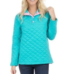 Lauren James Co. blue & pink quilted pullover